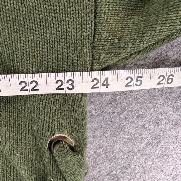 Saks Fifth Avenue Sweater Womens M Olive Green Merino Wool Cashmere Boxy Cozy - Picture 6 of 13